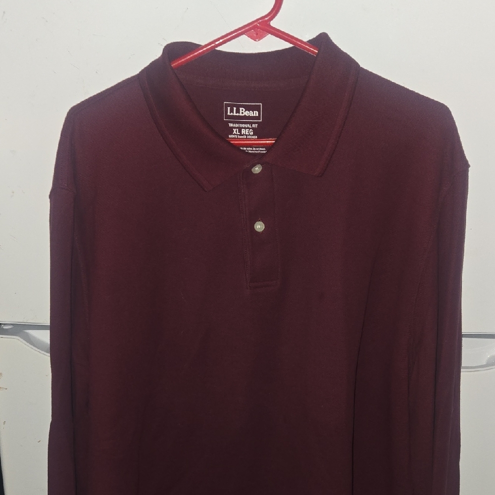 L.L. Bean Men's Burgundy Polo Shirt